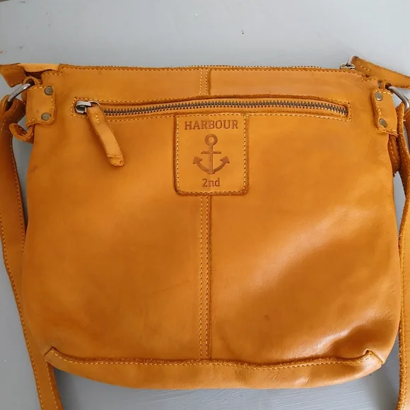 Harbour 2nd light brown leather crossbody purse travel bag - Picture 6 of 12
